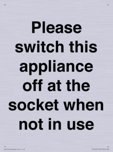 Please switch this appliance off at the socket when not in use